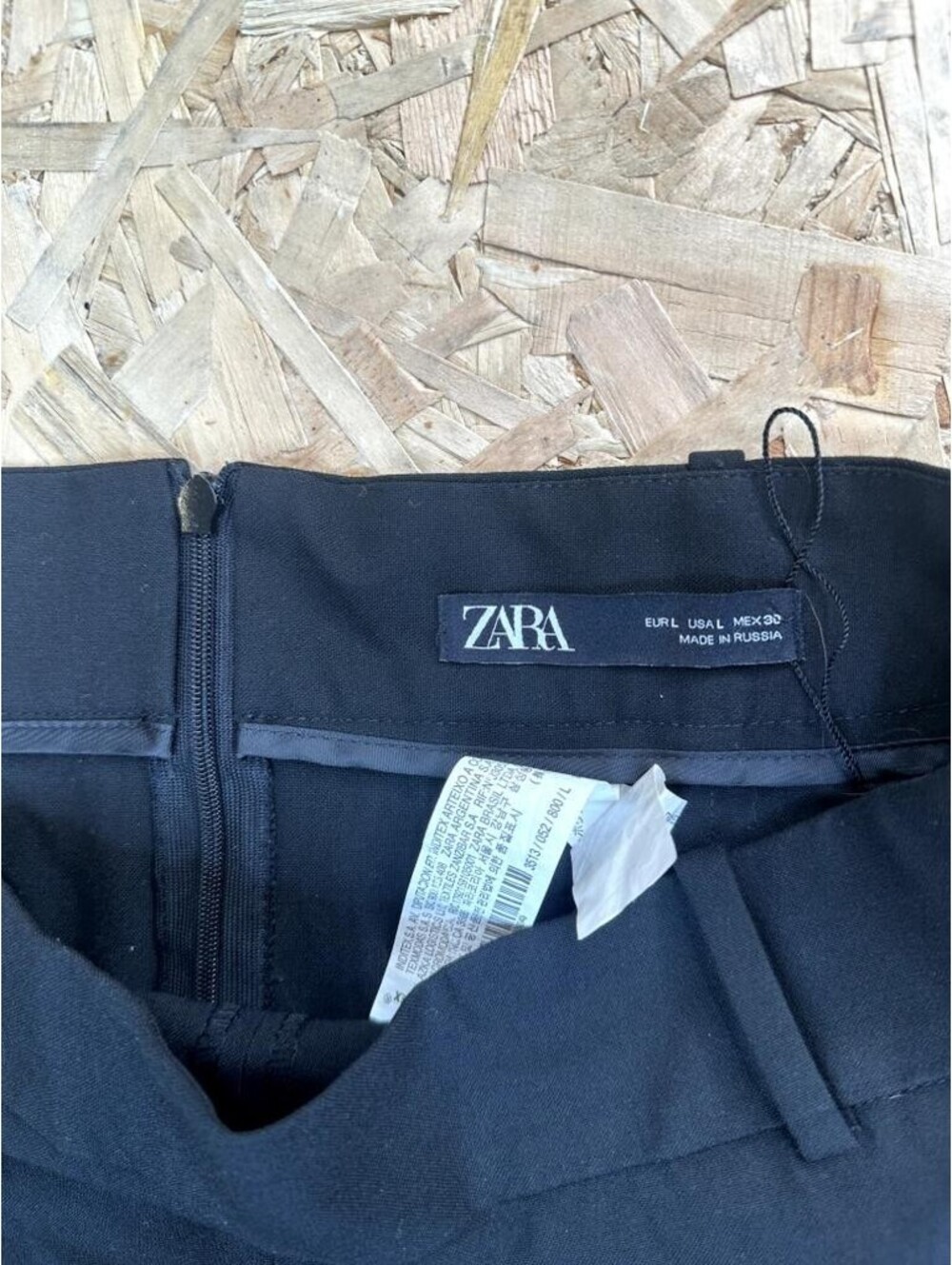 Zara Womens Black Pencil Skirt Size L High Waist Front Slit Midi Length - Picture 8 of 15